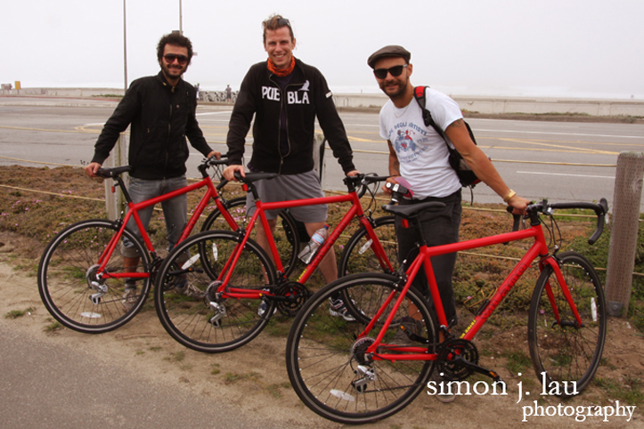 matching bike ride along the great highway in san francisco